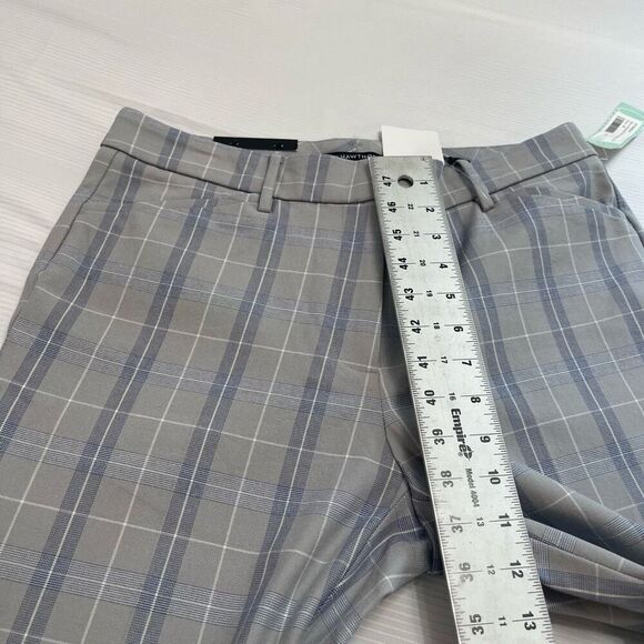 NWT 41 Hawthorn Becca Adjustable Hem Straight Leg Grey Plaid Pants Size 10 New - Picture 3 of 7